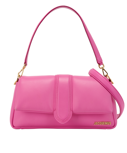 Le Bambimou Puffy Shoulder Bag, &pound;320, Handbags, Pink, Leather, Front view